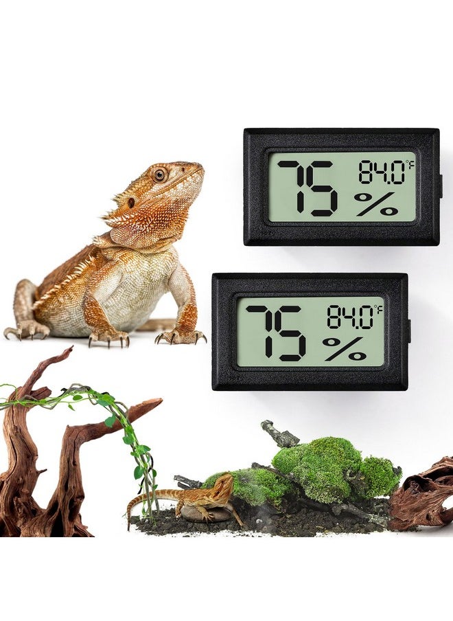 PalkSky Bearded Dragon Tank Accessories, 2Pcs Reptile Terrarium Thermometer And Humidity Gauge For Jumping Spider, Leopard Gecko, Crested Gecko,Hermit Crab, Gecko, Ball Python, Lizard  - Image 1