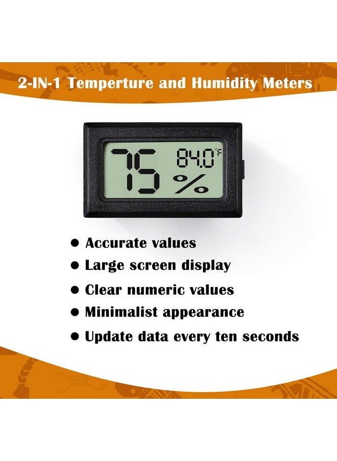 PalkSky Bearded Dragon Tank Accessories, 2Pcs Reptile Terrarium Thermometer And Humidity Gauge For Jumping Spider, Leopard Gecko, Crested Gecko,Hermit Crab, Gecko, Ball Python, Lizard  - Image 3