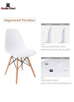 2-Piece Office, Dining, Kitchen and Living Room Plastic Chair with Wooden Legs White - pzsku/Z7F0AFC5DDA6A09A4B799Z/45/_/1721616445/1776eff5-0c01-4245-bd25-5234a8c6daeb