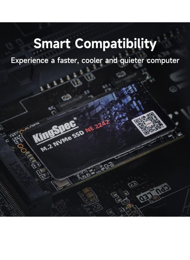 KingSpec 512GB M.2 NVMe 2242 SSD,  PCIe Gen3x2 Internal Solid State Drive for Laptop/Notebook  - Image 3