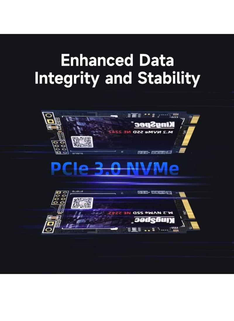 KingSpec 512GB M.2 NVMe 2242 SSD,  PCIe Gen3x2 Internal Solid State Drive for Laptop/Notebook  - Image 4