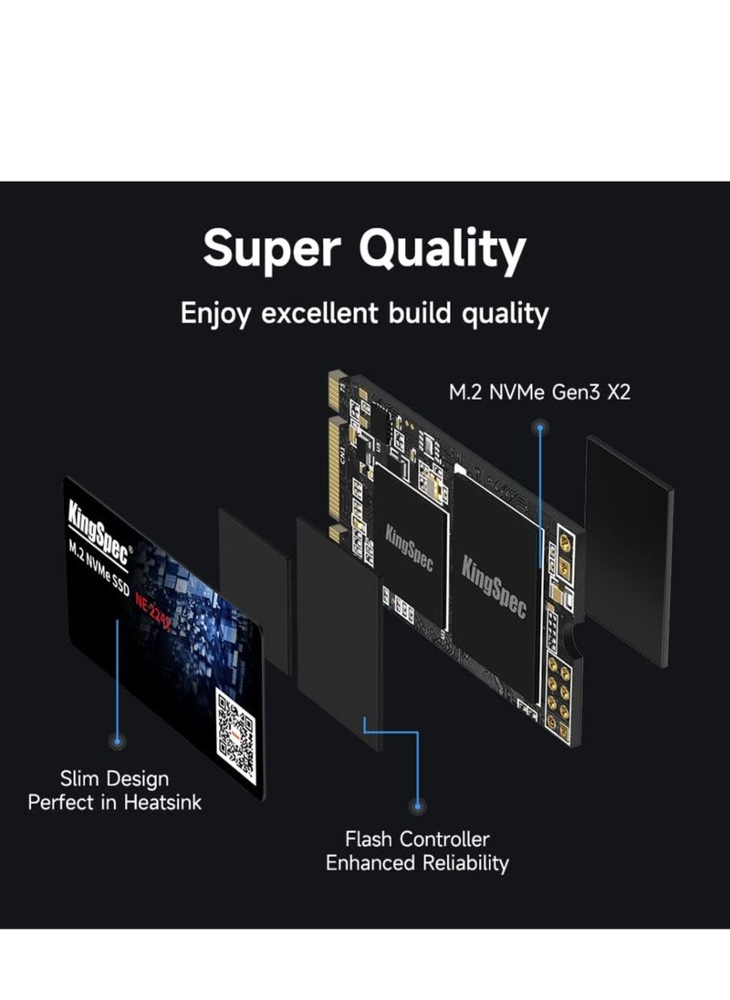 KingSpec 512GB M.2 NVMe 2242 SSD,  PCIe Gen3x2 Internal Solid State Drive for Laptop/Notebook  - Image 5