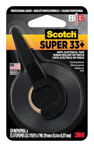 Scotch Super 33+ Vinyl Electrical Tape, 3/4-in by 450-in, 1-Roll with Dispenser - Image 1