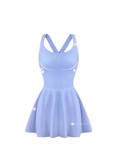 Generic Womens beauty back dress tennis uniform baseball uniform fitness suit yoga suit Fitness bodybuilding gymnastics sportswear Daylight Blue 