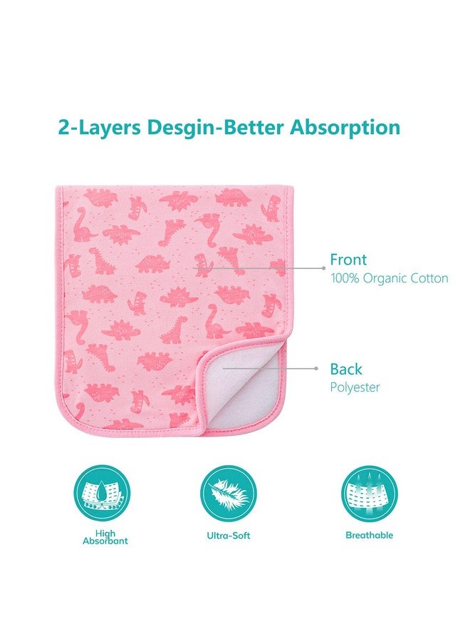 Hakochia Burp Cloths for Baby Girls Organic Cotton Large Burp Clothes Extra Absorbent Soft Burping Rags Spit Up Cloth Sets for Newborns 8 Pack - Image 2