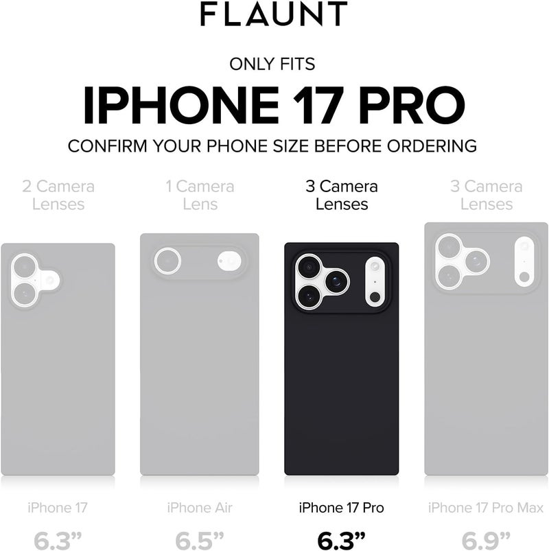 Flaunt Official Square Protective Case - Compatible with iPhone 17 Pro - Compatible with MagSafe & Wireless Charging - Drop-Tested & Shockproof - (Rainbow Confetti Tortoise Shell) - Image 3