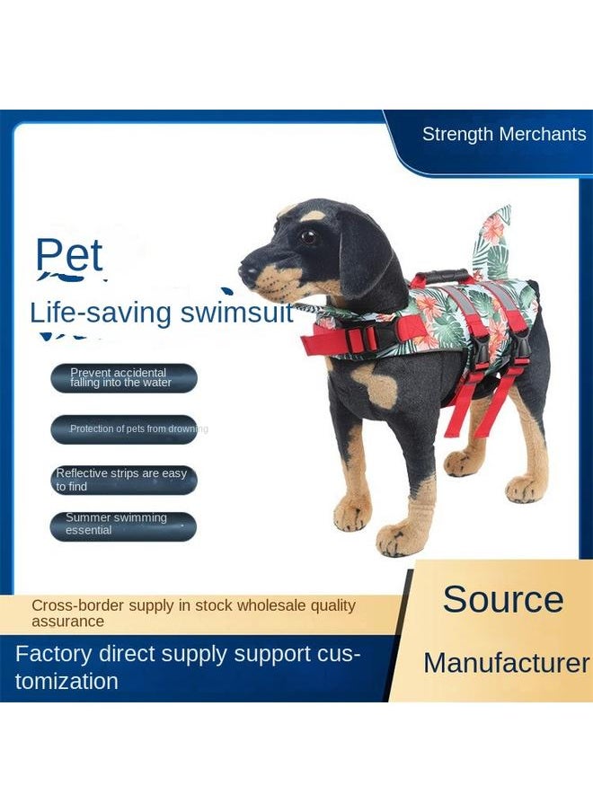 Bluejw - Special Pet Clothes Dog Life Jacket Mermaid Reflective Leisure Anti-drowning Dog Swimsuit Buoyancy Suit - Image 1