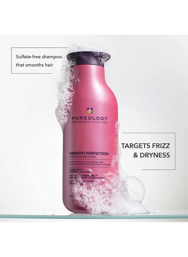 PUREOLOGY Smooth Perfection Shampoo For Frizzy Colortreated Hair Smooths Hair & Controls Frizz Sulfatefree Vegan Updated Packaging 1.7 Fl. Oz.  - Image 3