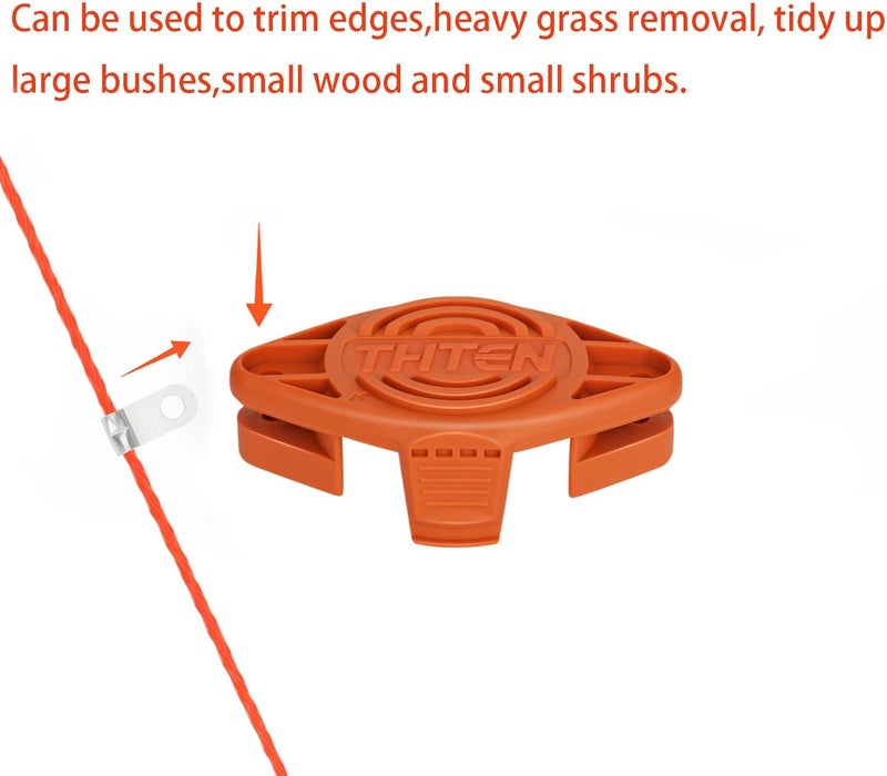 THTEN WA0010 WA0004 Trimmer Blades Head Spool 10ft 0.065" Compatible with Worx WG180,WG175,WG170,WG163,WG156,WG155,WG154,WG153,WG152,WG151.5,WG151,WG150 Line String Trimmer 24+4+1 - Image 5