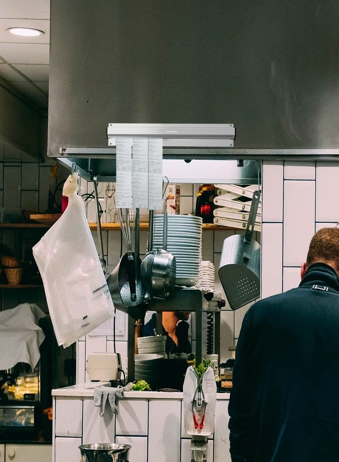 Homakover 16 Inch Restaurant Receipt Holder, Silver Kitchen Slide Check Rack,Bill Orders Ticket Holder Tab Aluminium Display Rail for Restaurant Cafes Pubs Bars (Silver-16 inch) - Image 2