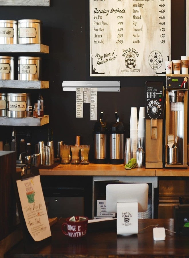 Homakover 16 Inch Restaurant Receipt Holder, Silver Kitchen Slide Check Rack,Bill Orders Ticket Holder Tab Aluminium Display Rail for Restaurant Cafes Pubs Bars (Silver-16 inch) - Image 3