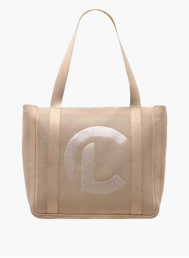 Le Confort Textured Tote Bag with Double Handle and Zip Closure