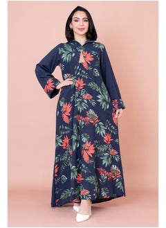 اكسا جلابية مغربية بقبعة IN1033 ازرق  - Image 1