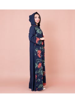 اكسا جلابية مغربية بقبعة IN1033 ازرق  - Image 3