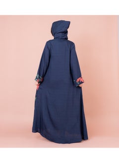 اكسا جلابية مغربية بقبعة IN1033 ازرق  - Image 4