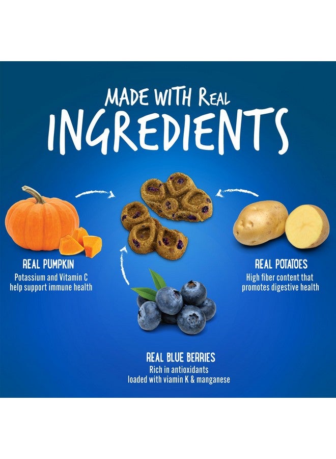 Fruitables Biggies Dog Biscuits Crunchy Dog Treats Packed with Real Fruit Flavor Free of Wheat, Corn and Soy Pumpkin & Blueberry 16 oz - Image 4