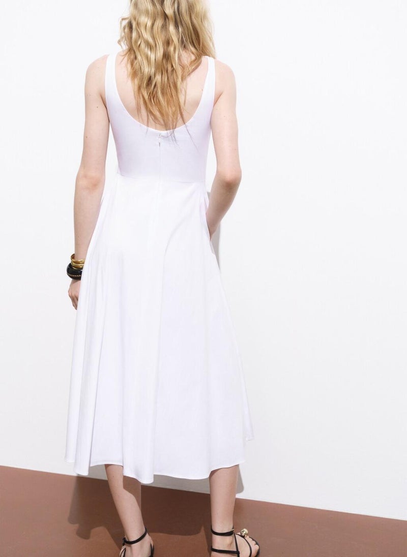 MANGO White Sleeveless Midi Dress  - Image 2