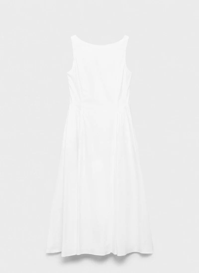 MANGO White Sleeveless Midi Dress