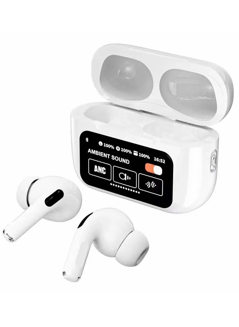 ANC A9 Pro Bluetooth Headphones Full Color LCD Smart Touch Screen ANC Noise Free Wireless Headphones - Image 1