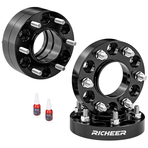 Richeer فاصل عجلات Richeer 6x5.5 لسيارات Silverado Sierra 1500، 1.25 بوصة مركز العجلات 6x139.7mm لفواصل العجلات لسيارات Tahoe Sunurban Yukon Escalade Express 1500 مع مسامير 14x1.5 وفتحة 78.1mm - Image 1