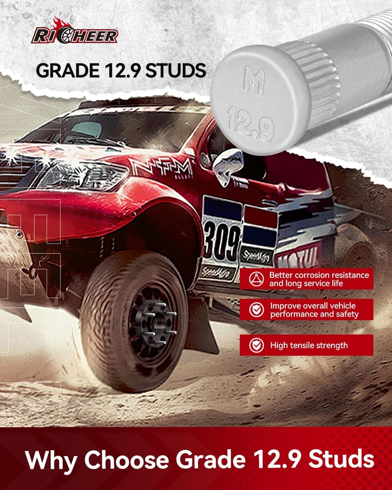 Richeer فاصل عجلات Richeer 6x5.5 لسيارات Silverado Sierra 1500، 1.25 بوصة مركز العجلات 6x139.7mm لفواصل العجلات لسيارات Tahoe Sunurban Yukon Escalade Express 1500 مع مسامير 14x1.5 وفتحة 78.1mm - Image 5