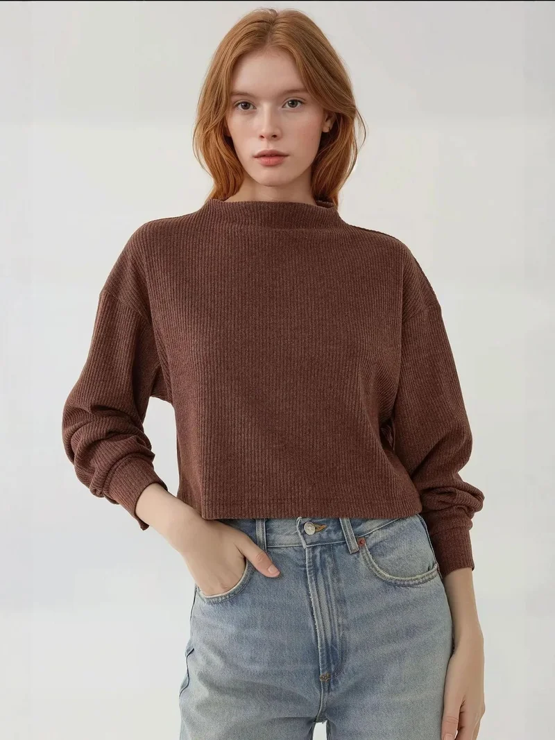 HICCUP Textured Boat Neck Blouse