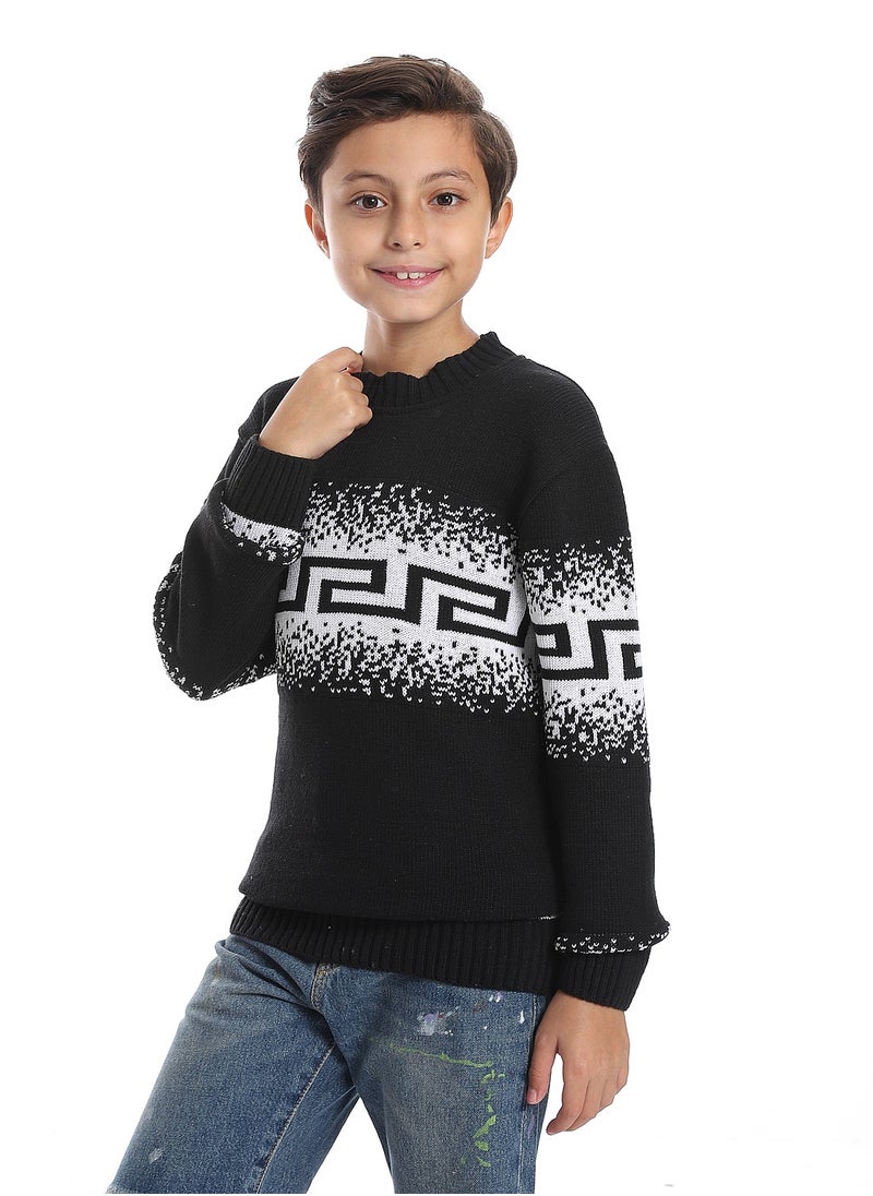 Caesar - Wool Boys Pullover With Multi Design - Image 1
