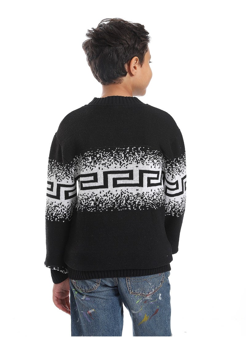 Caesar - Wool Boys Pullover With Multi Design - Image 1