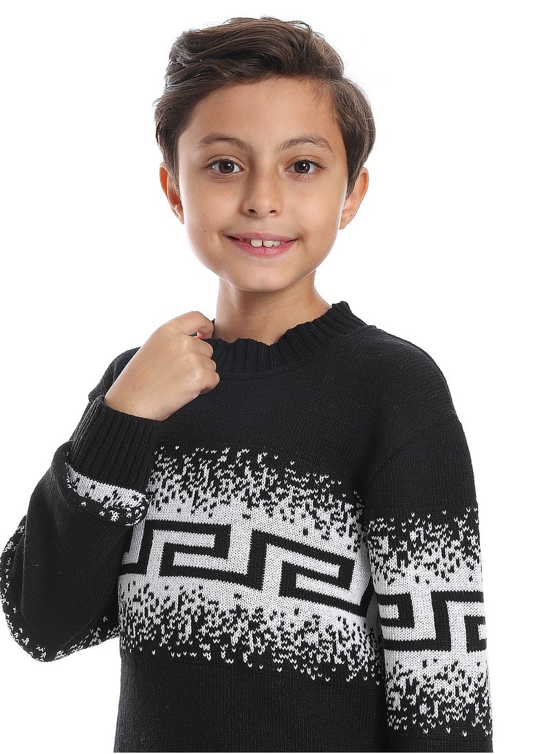 Caesar - Wool Boys Pullover With Multi Design - Image 1
