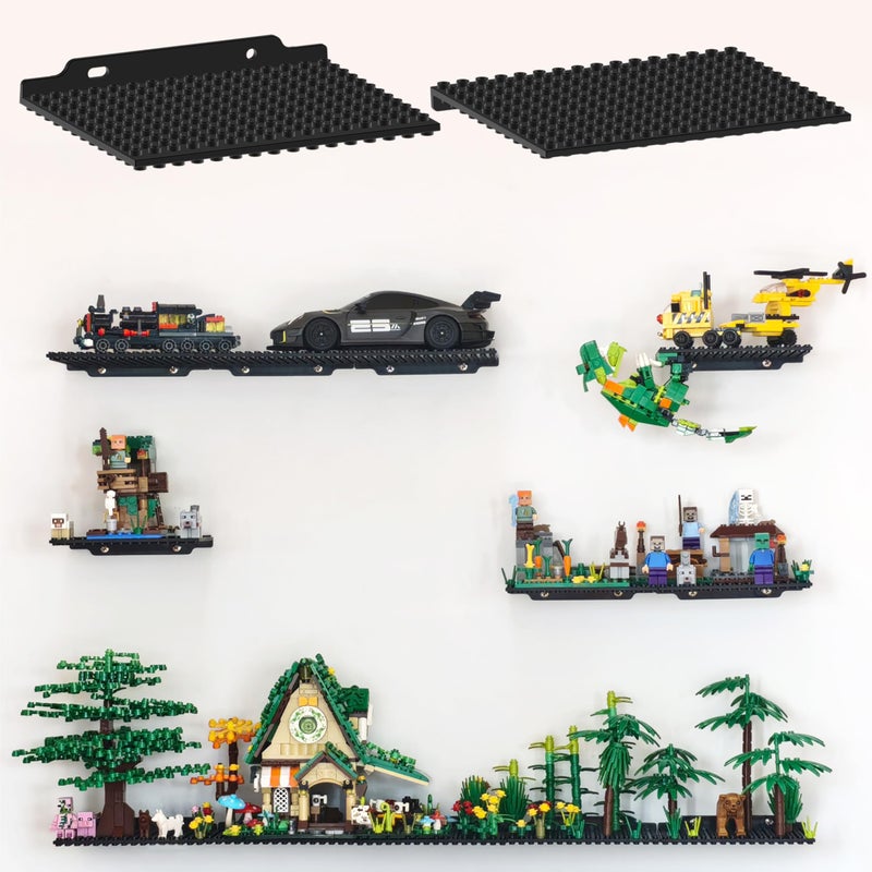 LRANFOW 6 Wall Display Shelf for Lego Building Bricks, 4x5 inch Dual-Sided Display Shelf with 16x13 4.9mm Studs for Lego Shelf Display, Builders, Room Decor - Image 1