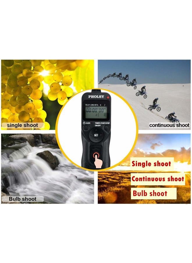 PHOLSY - Camera Remote Shutter Release C8 Timer Shutter Release Cable with Intervalometer for Canon EOS R3, R5, 10D, 6DII, 1DXII, 1DXIII, 1DSIII, 1D C, 1DIV, 1DIII, 1D II N, 5DII, 5DIII, 5DIV, 5DS, 5D, - Image 1
