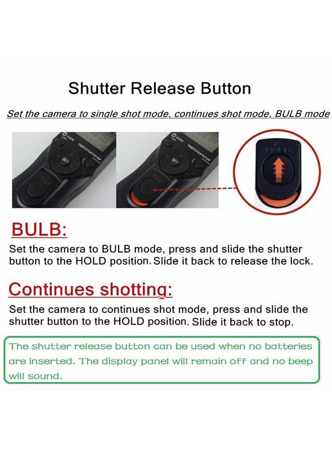 PHOLSY - Camera Remote Shutter Release C8 Timer Shutter Release Cable with Intervalometer for Canon EOS R3, R5, 10D, 6DII, 1DXII, 1DXIII, 1DSIII, 1D C, 1DIV, 1DIII, 1D II N, 5DII, 5DIII, 5DIV, 5DS, 5D, - Image 1