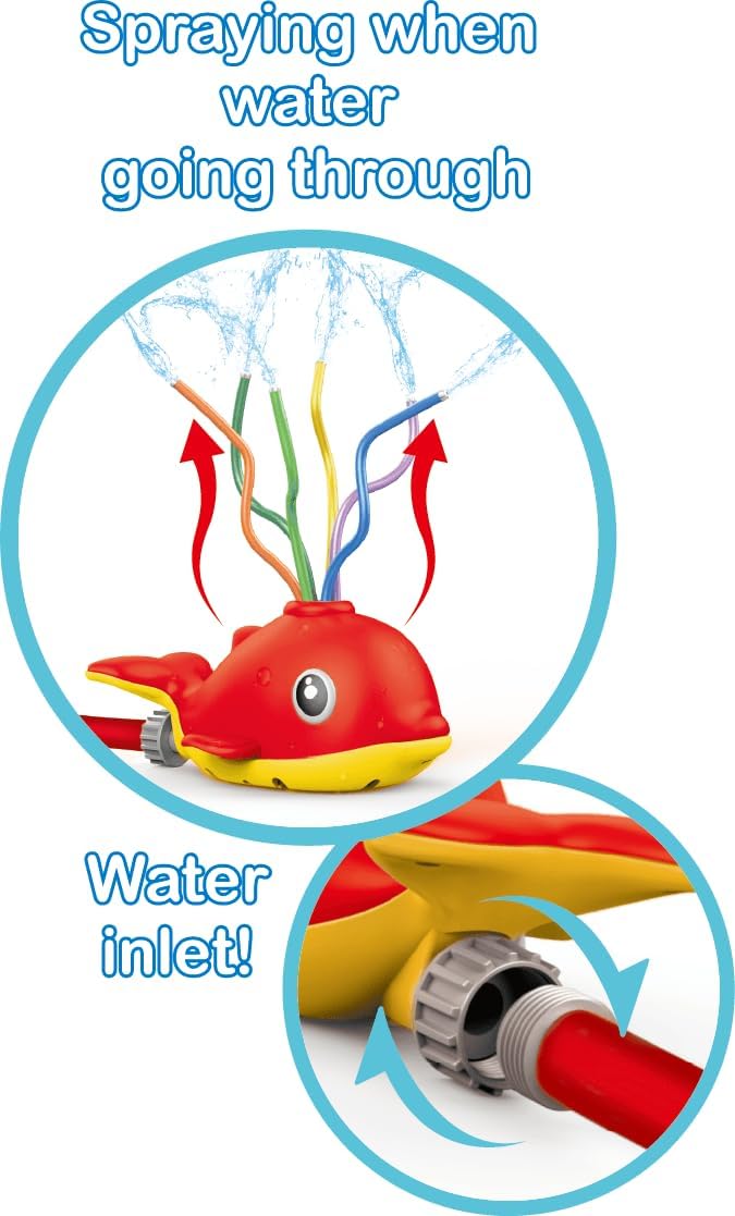 New Boy Aqua Dolphin Splash Water Sprinkler Toy, Outdoor Garden Water Spray Toy for Kids, Fun Summer Backyard Water-Play Toys, Perfect Beach and Pool Toys for Boys Girls Ages 3+ - 698135 - Image 5