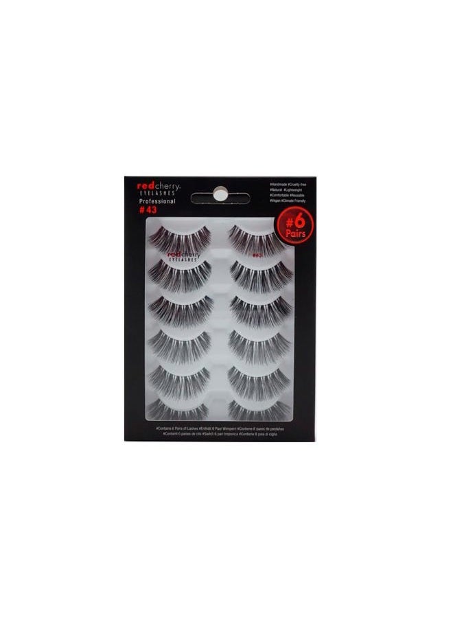 Red Cherry False Eye Lashes 43 (6 Pack) - Image 1