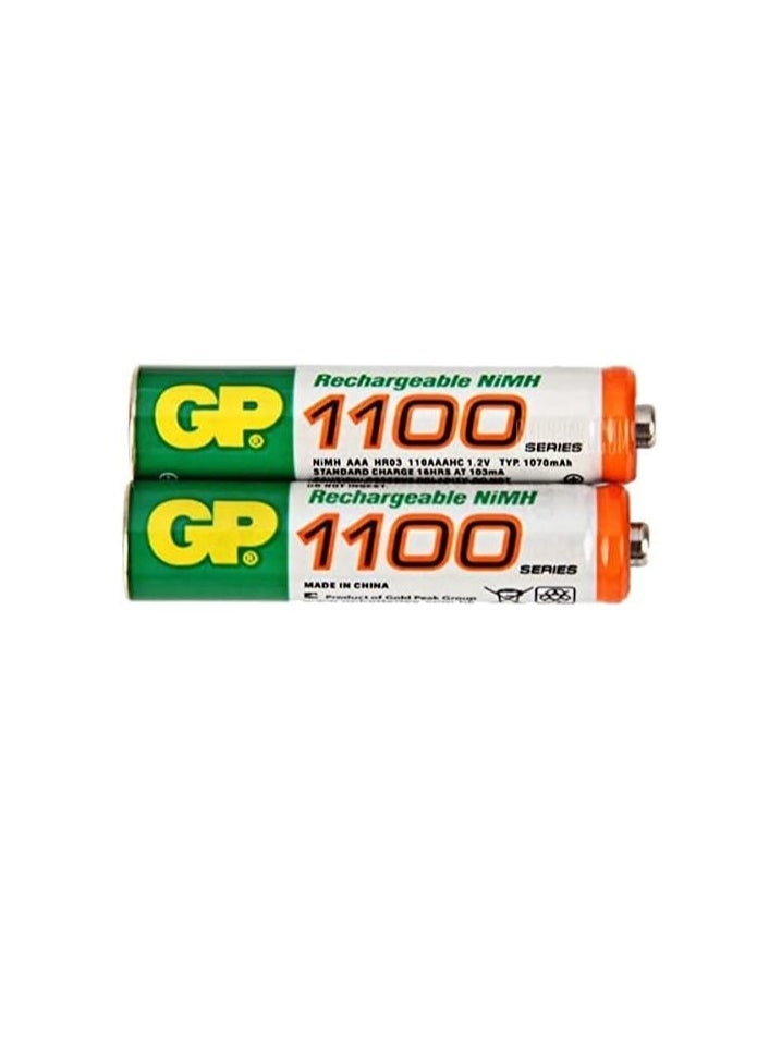 GP - Batteries AAA Rechargeable Battery 1.2V 1100mAh - Pack of 2 - Image 1