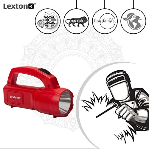 Lexton Comet Rechargeable LED Torch | 1200mAh Li-ion Battery | Dual Lighting Mode with Sliding Switch | 1W SMD Front LED | Type-C Charging Port | 3-4 Hours Runtime | for Home & Outdoor - Image 2