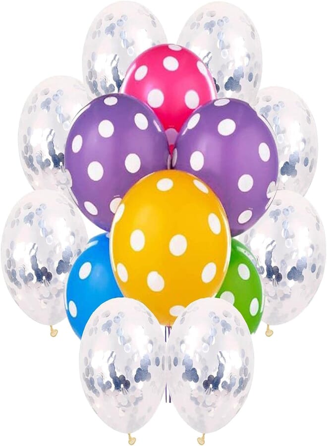 Secret Multicolor polka dots latex balloon 10pcs - Confetti Balloons 10pcs Party Decorations Supplies for Christmas Birthday or Wedding , 2724681887313