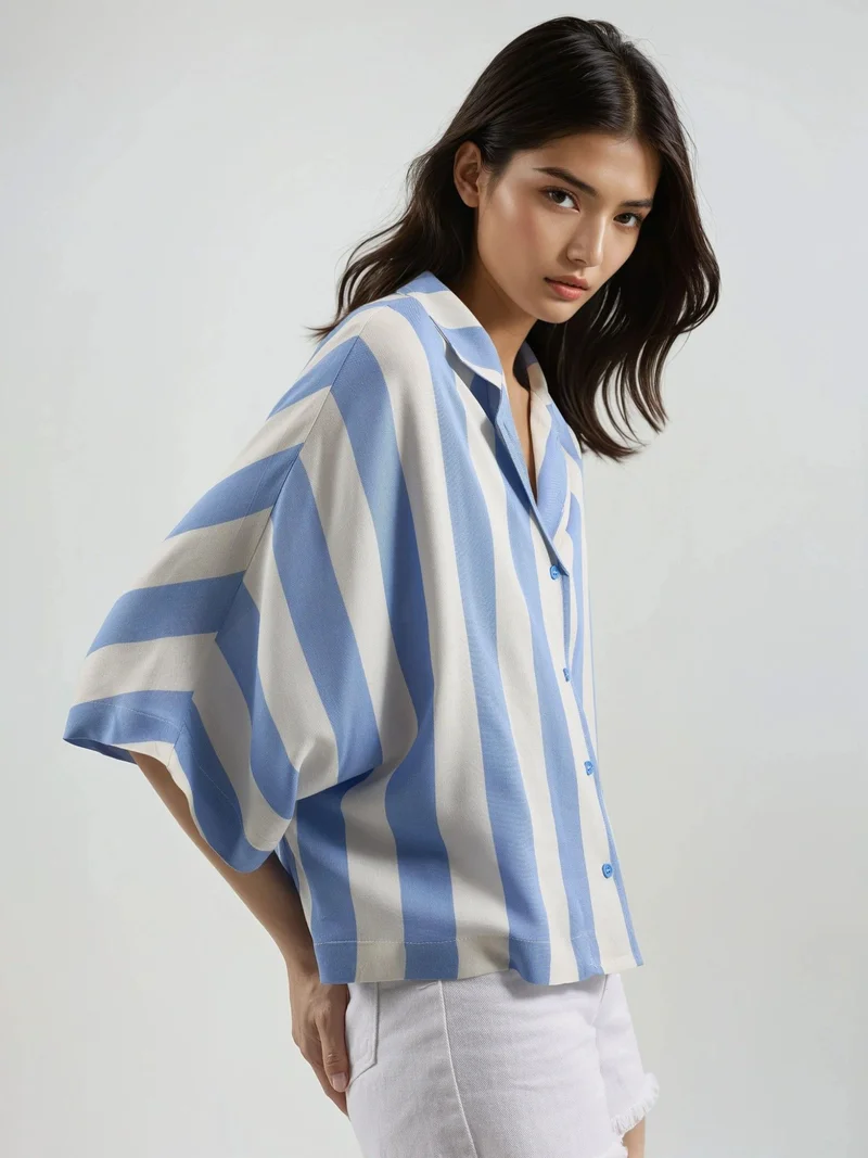 Busem BUSEM Relaxed Fit Striped Button-Up Shirt