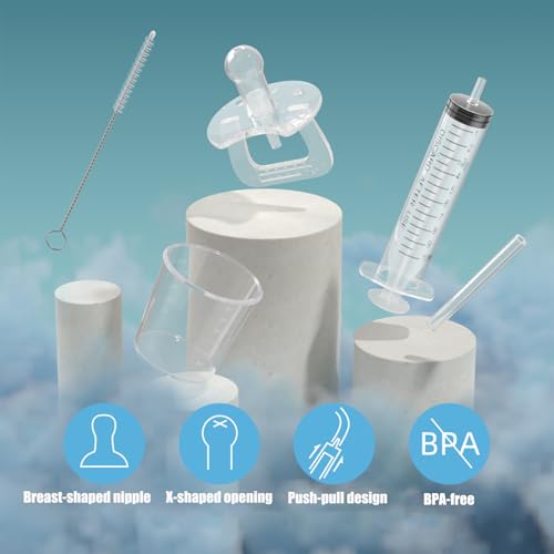 PandaEar Baby Medicine Dispenser Kit (4PCS) - Oral Syringe, Pacifier Medicine Feeder, Measuring Cup & Cleaning Brush | Silicone Baby Medicine Dropper for Newborns, Infants & Toddlers - Image 4
