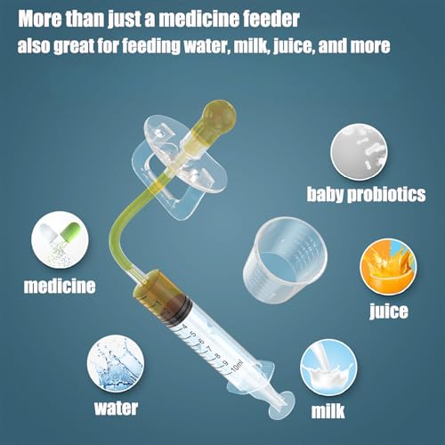 PandaEar Baby Medicine Dispenser Kit (4PCS) - Oral Syringe, Pacifier Medicine Feeder, Measuring Cup & Cleaning Brush | Silicone Baby Medicine Dropper for Newborns, Infants & Toddlers - Image 3