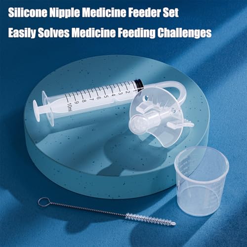 PandaEar Baby Medicine Dispenser Kit (4PCS) - Oral Syringe, Pacifier Medicine Feeder, Measuring Cup & Cleaning Brush | Silicone Baby Medicine Dropper for Newborns, Infants & Toddlers - Image 5
