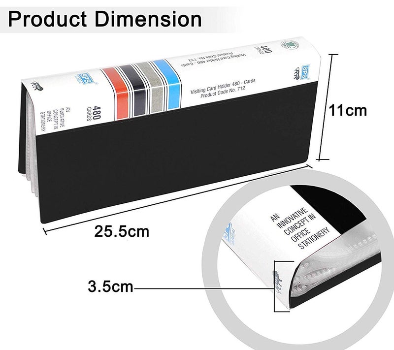 Skrill Business Card Holder, Visiting, Credit, Debit Card Holder/Organizer - 480 Cards (Black) - Image 5