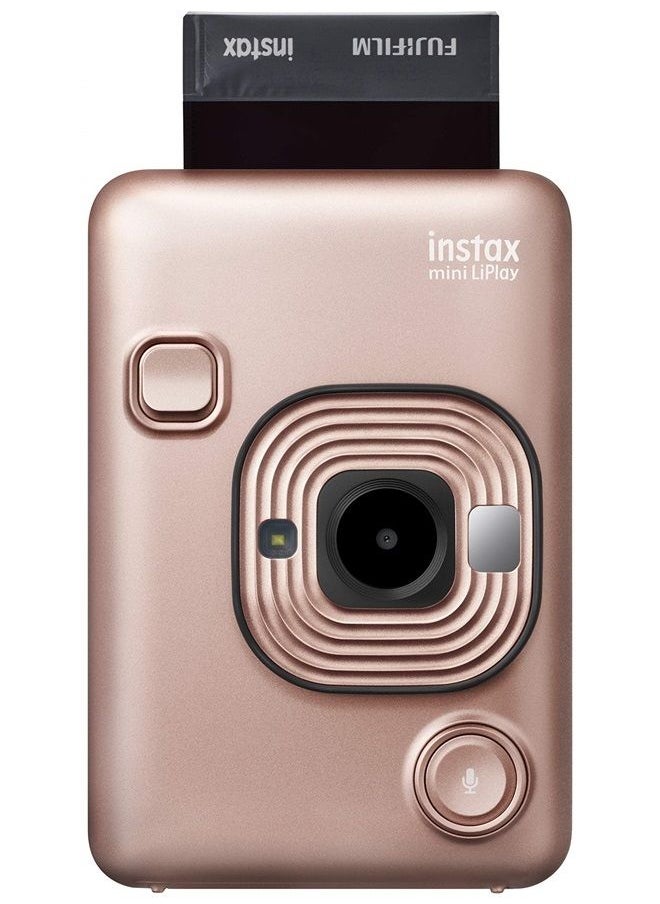Instax Hybrid Instant Camera and Printer, Bluetooth, Blush Gold, LiPlay 