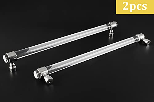 Cionyce 2 Pack Acrylic Cabinet Knobs Silver Drawers Knobs, Clear Single Hole T Bar Cabinet Pulls for Dresser Drawers Kitchen Cabinet, 10" Hole Centers, 11" Overall Length - Image 4