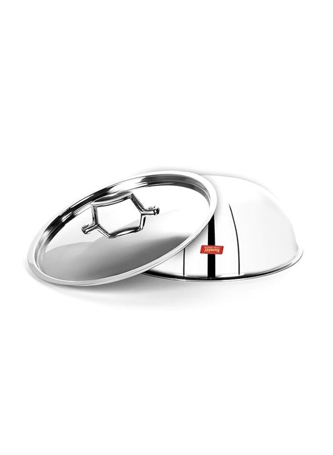 Sumeet Cook Smart Triply Steel-Aluminium-Steel - 3 Layers Polished Tasra With Lid - 3.25 Litre, 26Cm,Silver - Image 2