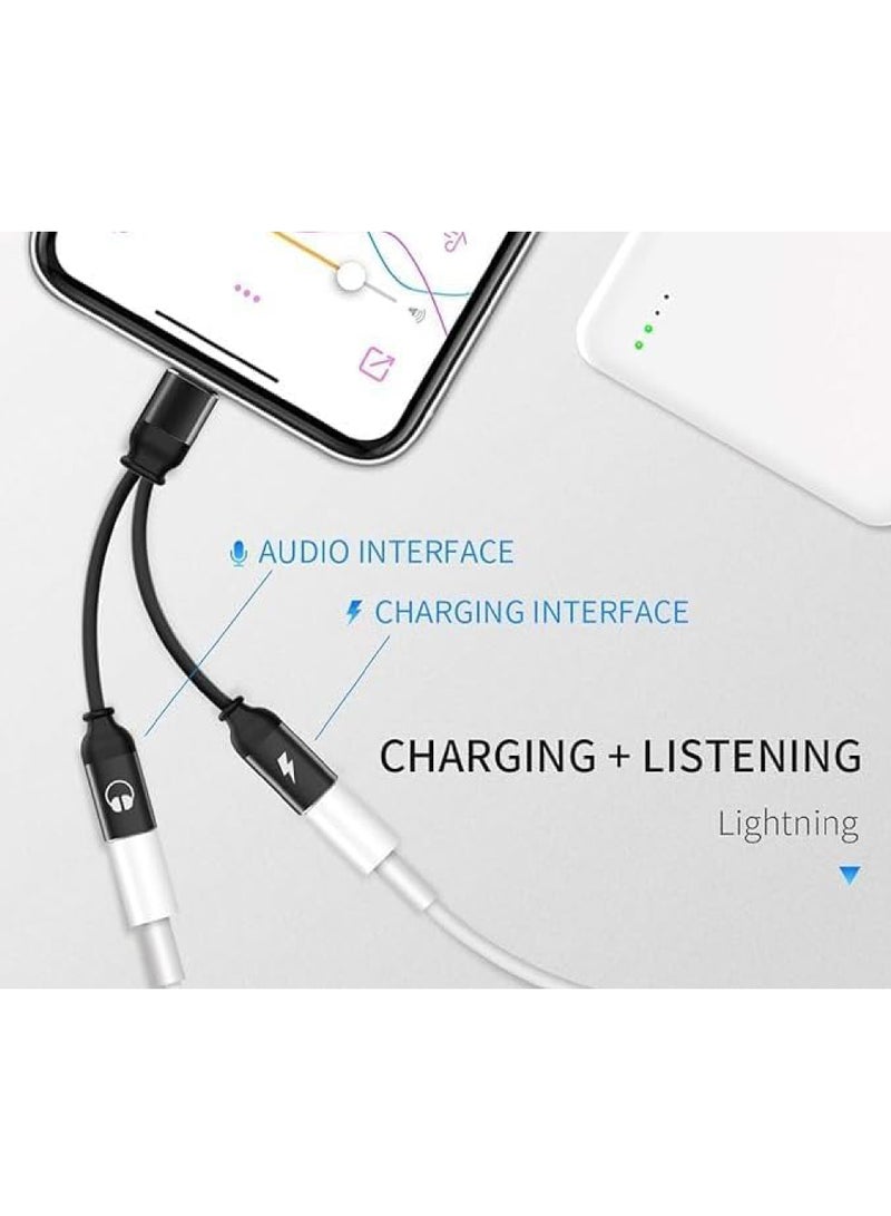 كابتن تيك اي فون محول سماعة محول ، محول الصوت المزدوج lightning شاحن محول محول كابل موزع ، متوافق مع اي فون 14 / 14 برو ماكس / 13 / 12 / 11 / SE / XS / 8 - Image 5