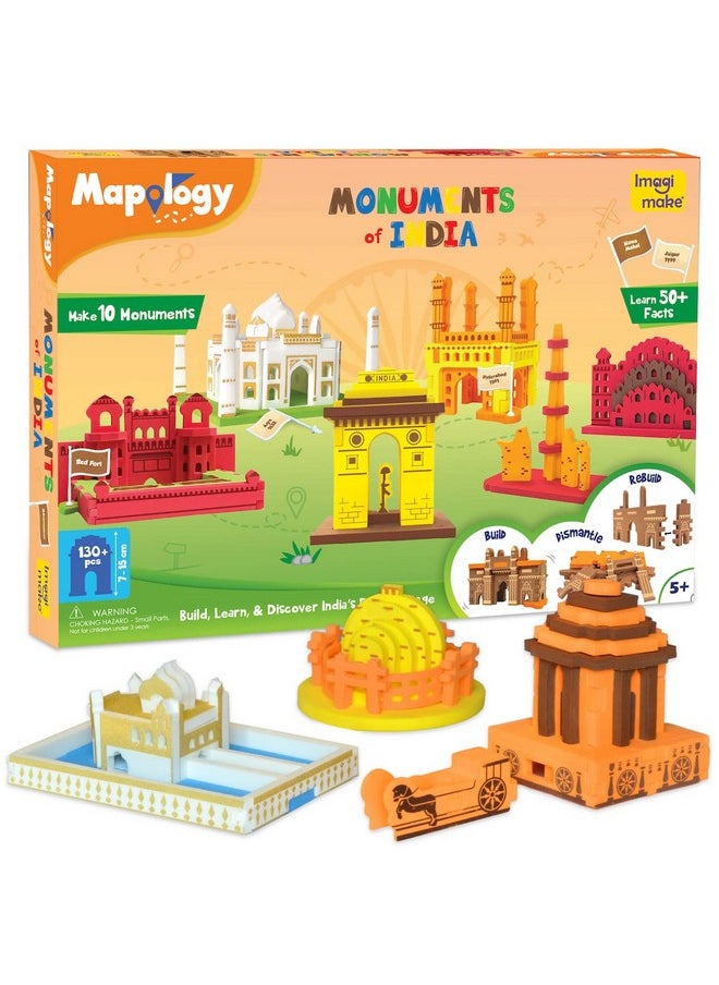 Imagimake Imagimake Mapology Monuments of India - Construction Set - Make 10 Monuments - Educational Toy for Boys & Girls Above 5 Years (Multicolour) (10 Pieces)  - Image 1
