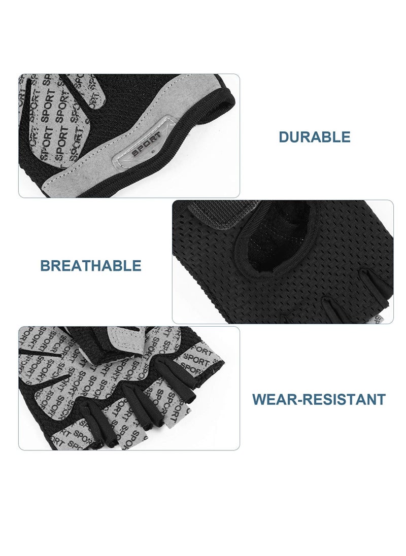 Maston - Breathable Sports Gloves Black Sports Gloves Cycling Gym Non-slip Half Finger Gloves for Women & Men - Image 1