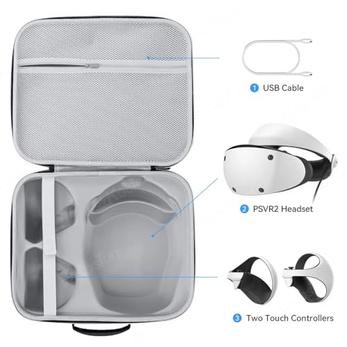 PSS Hard Carrying Case PSVR 2 Compatible with Play/Station VR2 Gaming Headset and Touch Controllers Travel Bag, PS VR2 Portable Case Suitable for Travel and Home Storage PS5 Accessories - Image 4
