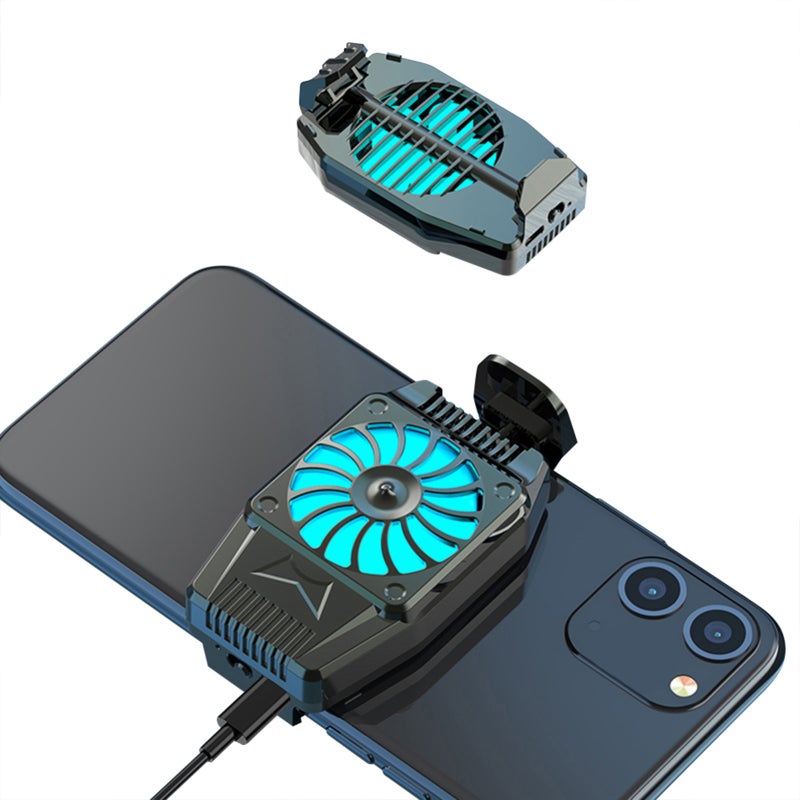 Mobile Phone Cooler: USB Powered 9-Leaf Turbo Silent Cooling Fan - 140° Inclined Stretchable Clamp Fits 4-6.7 Inch Phones for Outdoor Gaming Streaming Daily Use - Image 4